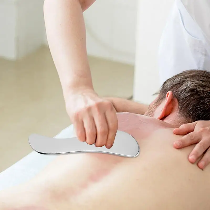 Roestvrij staal Gua Sha Board Spier Schrapen Tool gezondheid Lichaam vormgeven therapie Massage Gereedschap voor Deep Tissue Fascia Gezicht Litteken