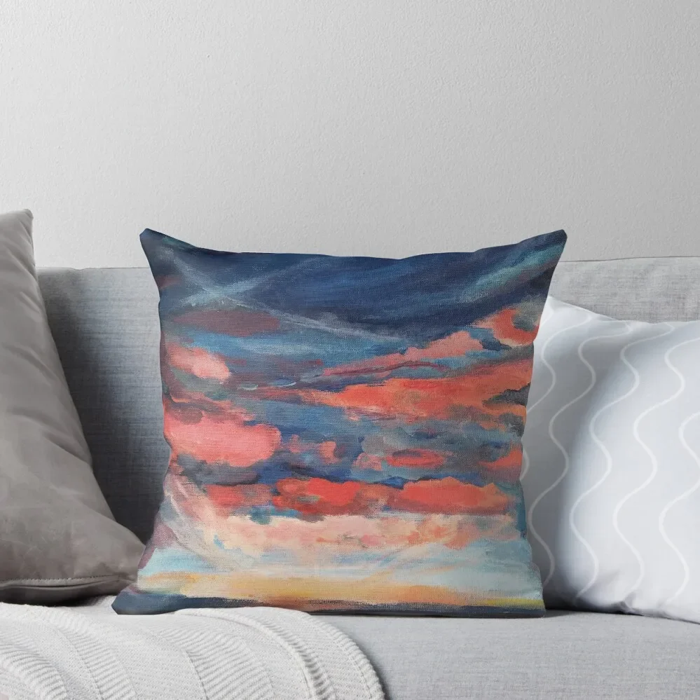 

Sunset, seascape, Indigo coral navy Throw Pillow Decorative pillowcase ornamental pillows Pillow Cases Decorative pillow