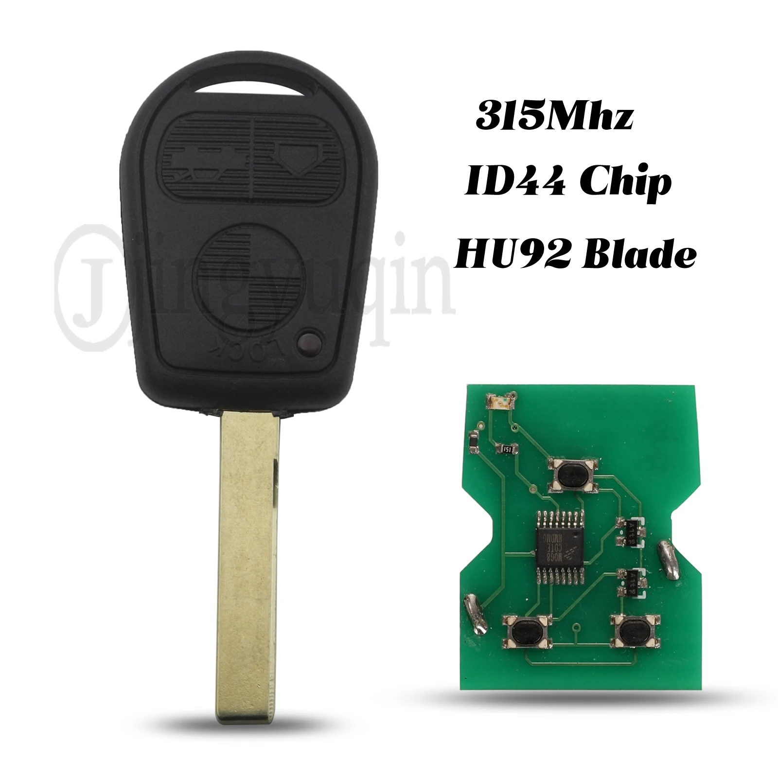 

jingyuqin 3Buttons For BMW Z3 E31 E32 E34 E36 E38 E39 E46 Z3i Remote Car Key 315Mhz ID44 Chip Fob With HU92 Blade Replacement