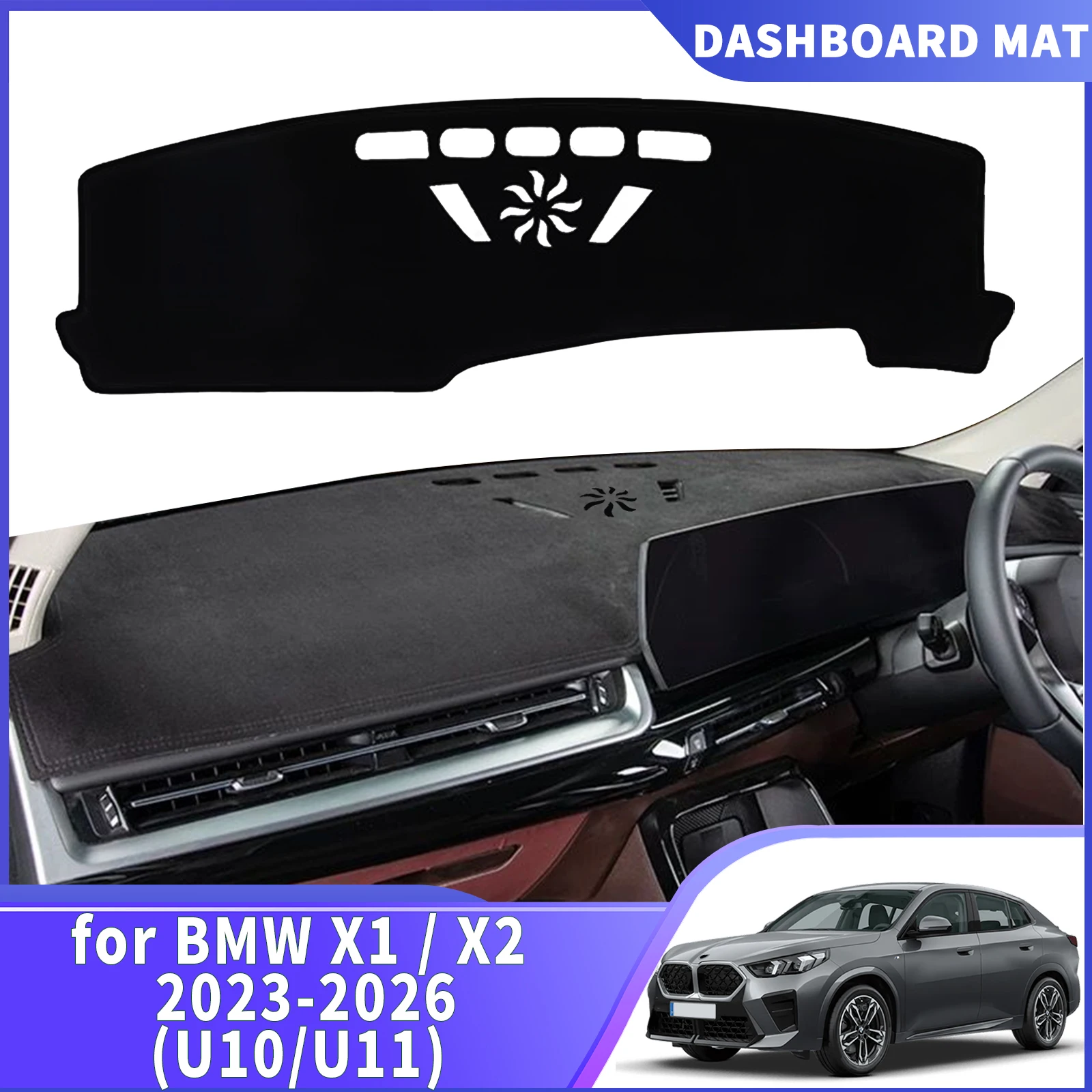 

for BMW X1 X2 2023-2026 ix1 ix2 U10 U11 Car Dashmat Dashboard Cover Pad Protective Carpet DashMat Sunshade Leather Accessories