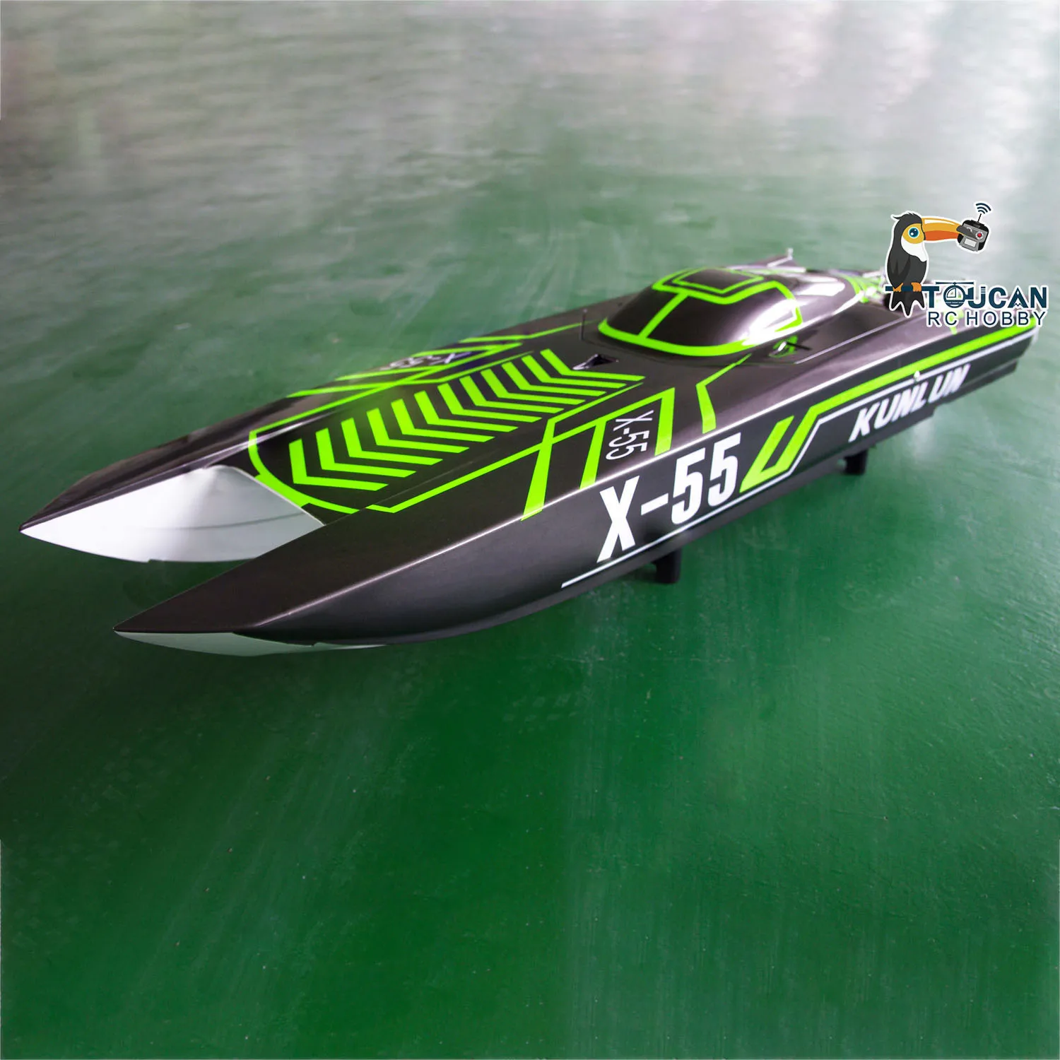 DTRC X55 مقاوم للماء RC قوارب السباق عالية السرعة 130 km/ساعة توكان RC هواية التحكم عن بعد قارب نموذج اللعب في الهواء الطلق THZH1595