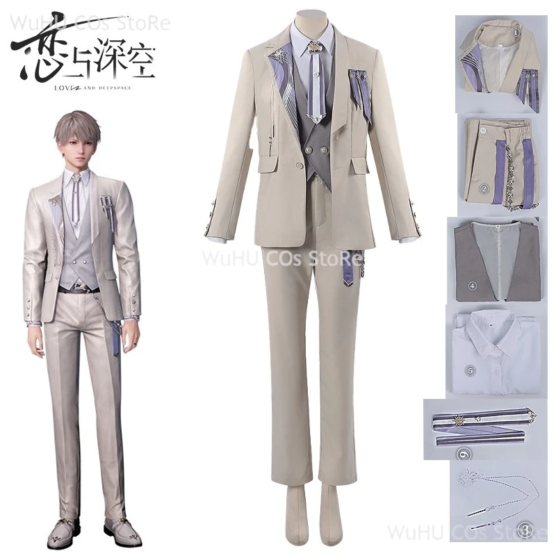 Game Love And Deepspace Rafayel Cosplay Suit Wig Rafayel Birthday Party Men Halloween Cos Letters From The Stars Coaplay Costume