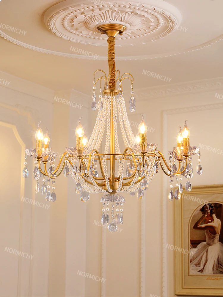 

American Crystal Chandelier Light Luxury Creative Home Decoration Villa Bedroom Living Room Main Light French Restaurant Light