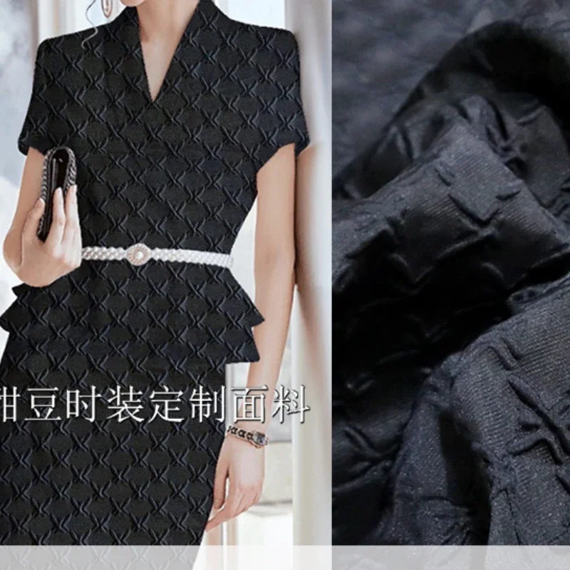 Yarn-dyed Brocade Jacquard Fabric Pixie Embossed Blazer Dress Clothing European Brand Fashion Design Wholesale Cloth by Meter