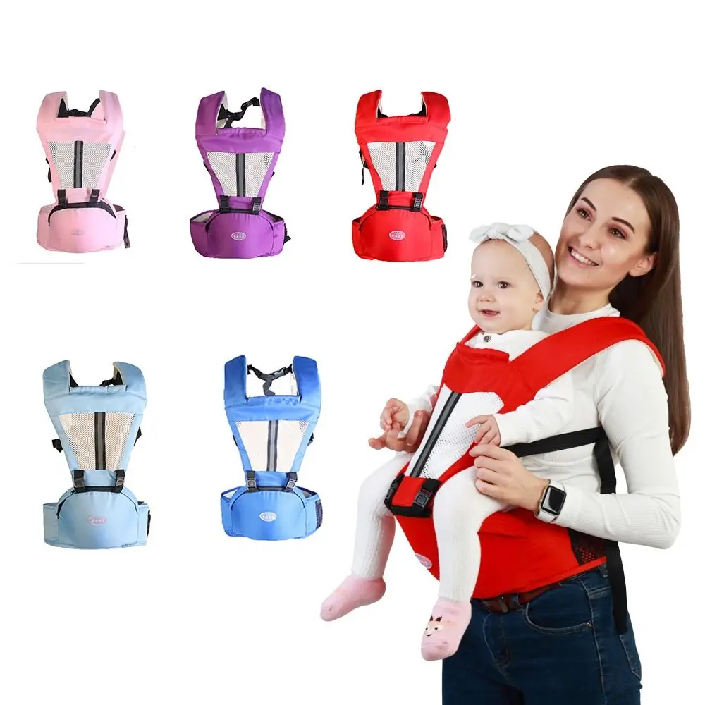 Tipo infantil canguru saco de malha de algodão com assento mochilas infantis recém-nascidos sling envoltório do bebê portador recém-nascido frente segurando