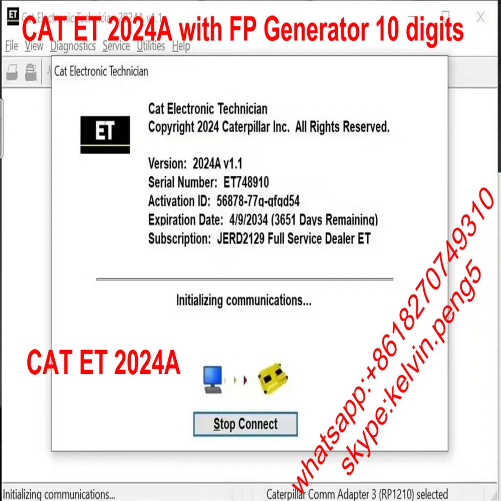 Herramienta de servicio electrónico para técnico de red Cat ET 2024A y Perkins EST 2023A, 2023A, 2023A