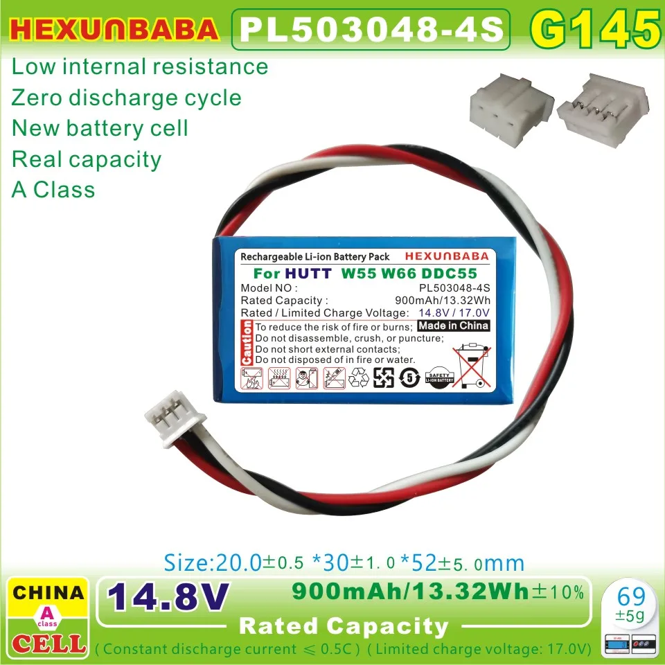 443048 -4S 14.8V 650mAh بطارية ليثيوم أيون لروبوت تنظيف النوافذ PL 443048 -4S HUTT W55 W66 DDC55 DDC51 DDC5 C6 أتترري G104