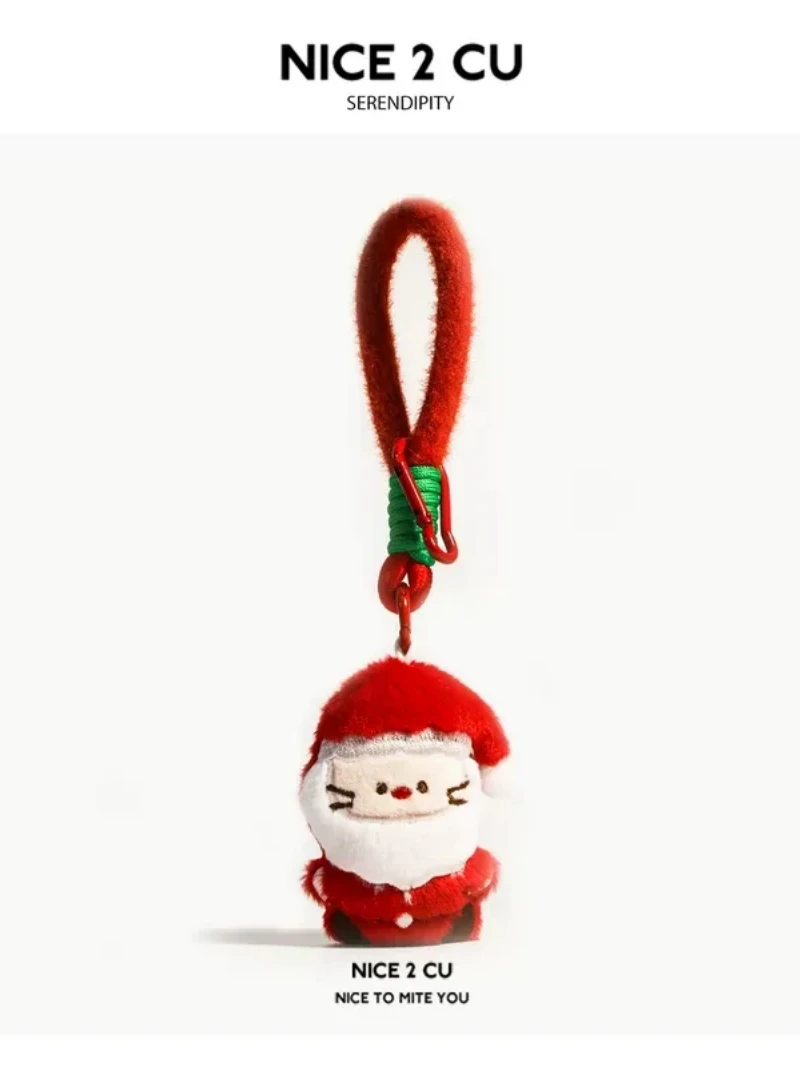 

Cute Plush Keychain Christmas Wreath Gingerbread Man Reindeer Bag Charm Christmas Decoration Pendant Holiday Gift