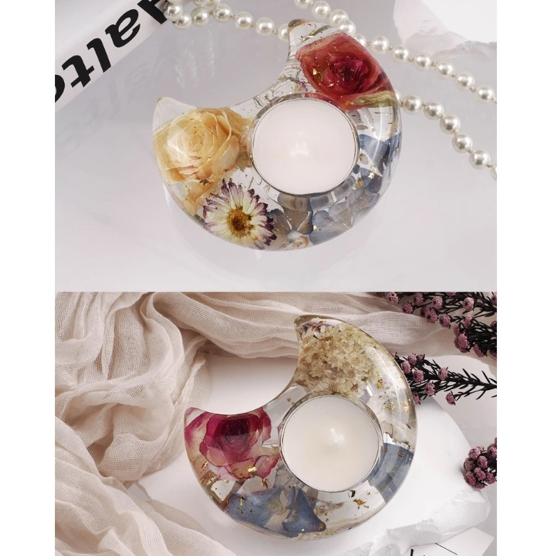 Resin Epoxy Candlestick Silicone Mold Holder Mould Heart/Moon/Star Molds Dropsale