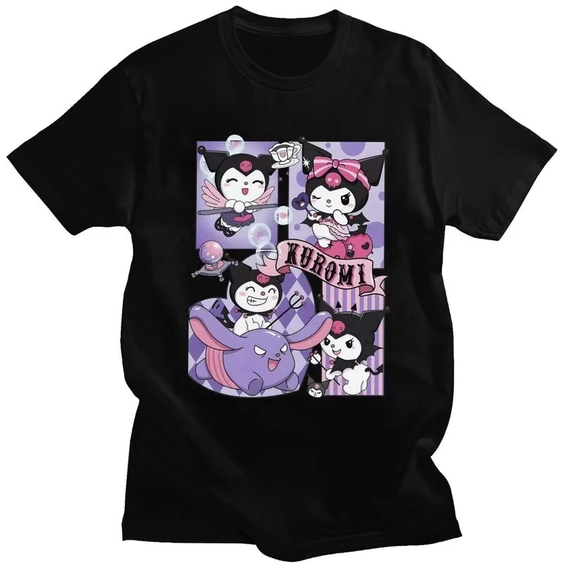 

Custom Male Sanrio Anime My Melody And Kuromi T Shirts Short-Sleeve Cotton Tshirt T-shirt Casual Tees Slim Fit Clothing
