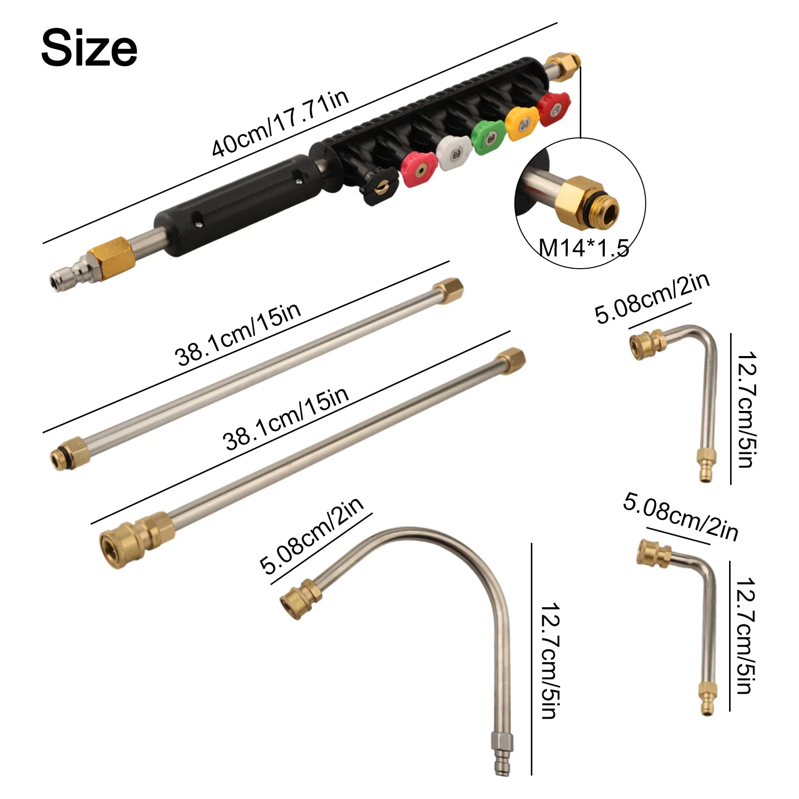 4000PSI High Pressure Washer Extension Tube Wand Replacement Lance Gutter Cleaner Nozzle Garden Watering Tool Accessories