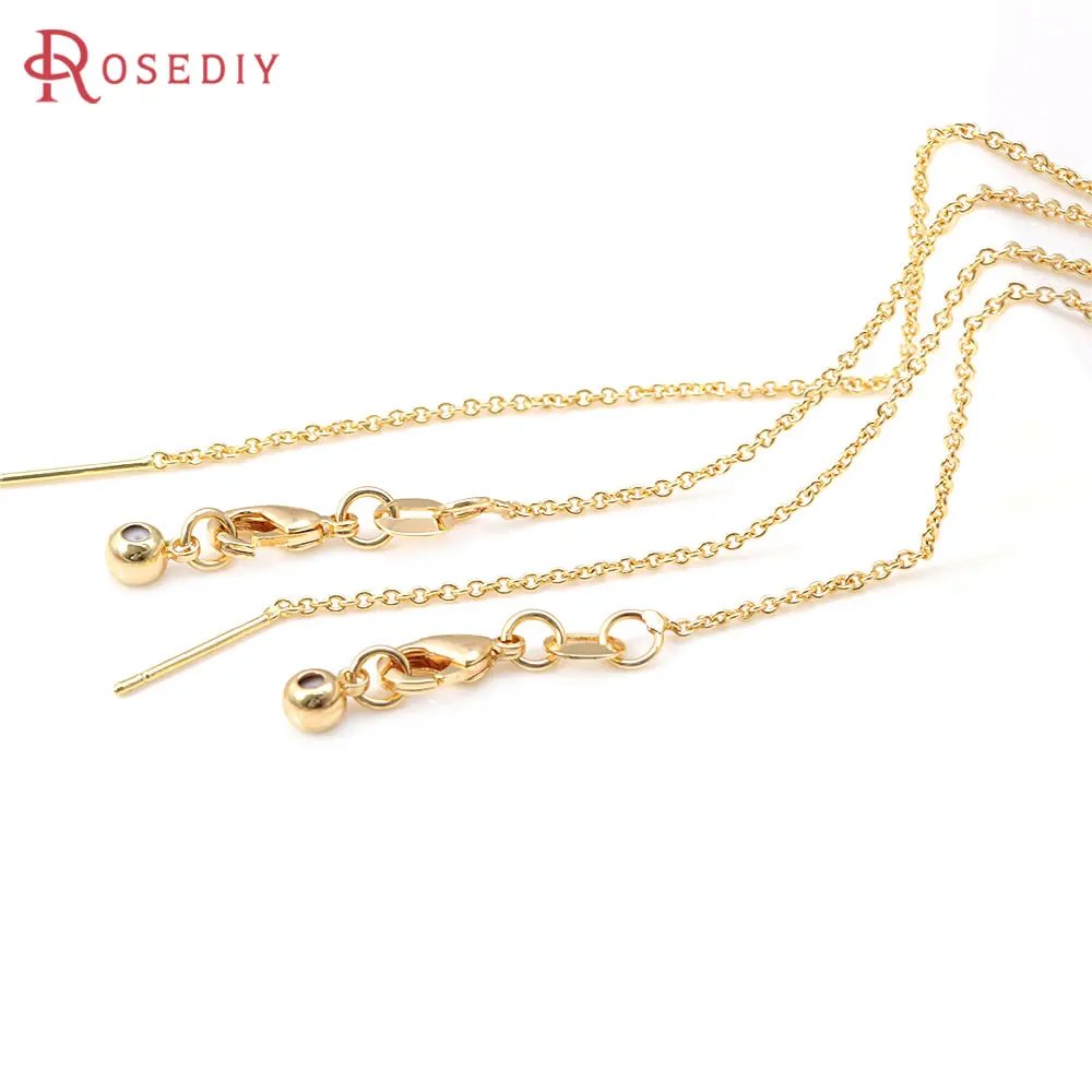 1MM 1.2MM 18K Gold Color Copper with Clasps Position Beads Finished Chorker Necklace Chains High Quality Jewelry Making Supplies