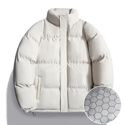 Chaqueta acolchada de algodón con bloqueo de autocalentamiento para hombre, cuello de traje de pan de amor cálido, chaqueta acolchada de algodón gruesa