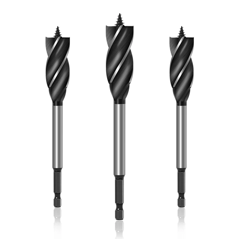 

Special twist drill for woodworking, four-blade spiral slotting and hole punching tool for wooden door lock drawers