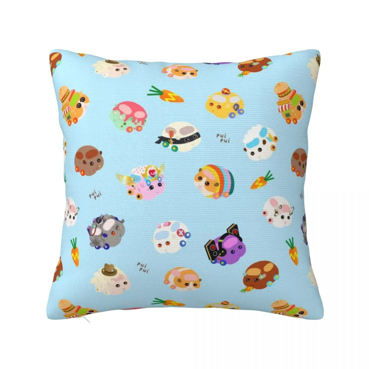 

Pui Pui Molcar Assorted Characters Toss Design - Blue Throw Pillow Cushion Cover Cushions Cover