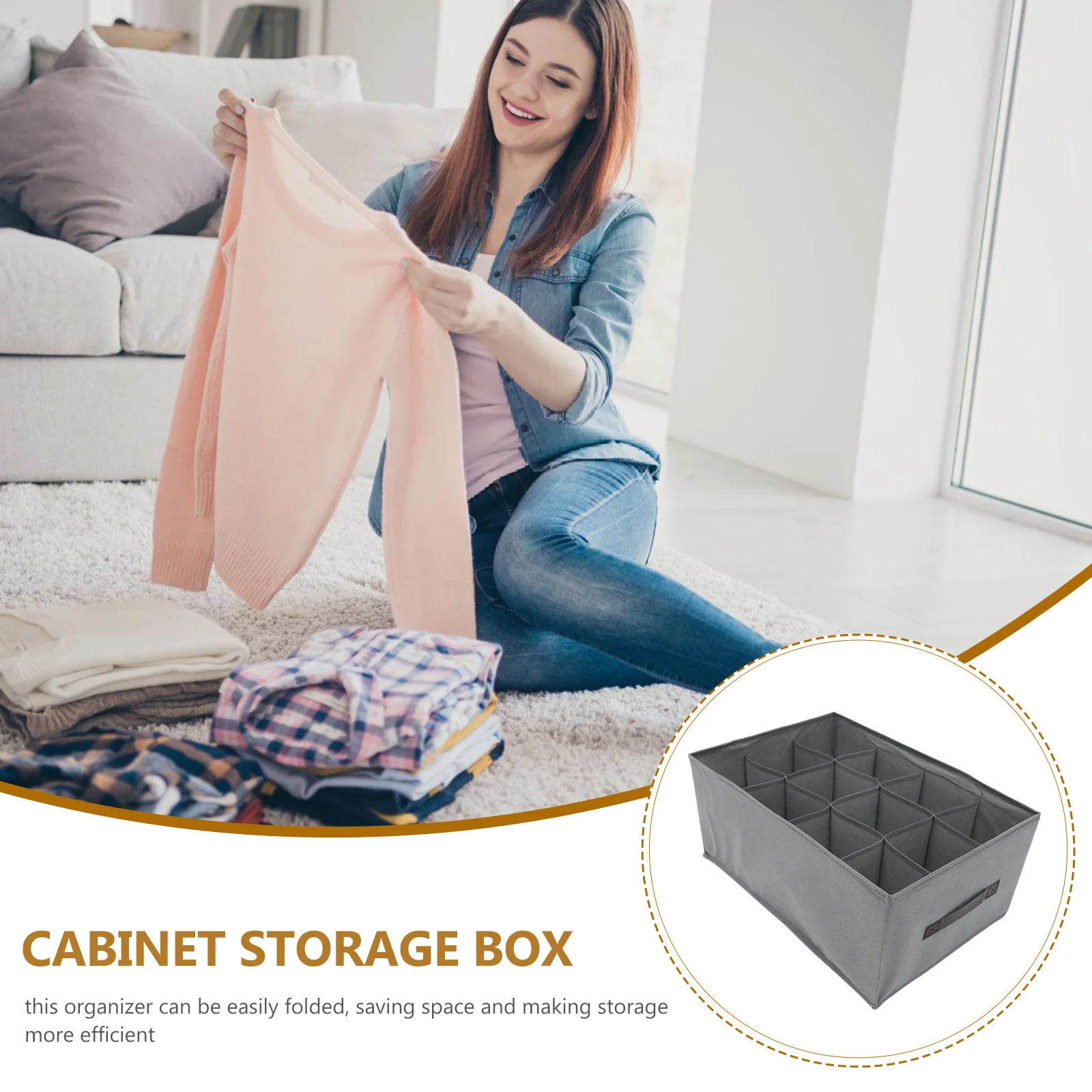 

3 Grids Wardrobe Organizer Underwear Storage Box Household Pants Organizer Non-Woven Fabric Clothes Sorting Drawer Closet