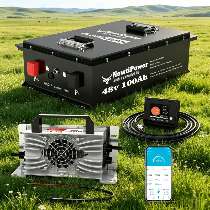 

48V 100Ah Golf Cart LiFePO4 Battery | 200A BMS Grade A Cells + Free Charger | Deep Cycle for All Golf Cart Models