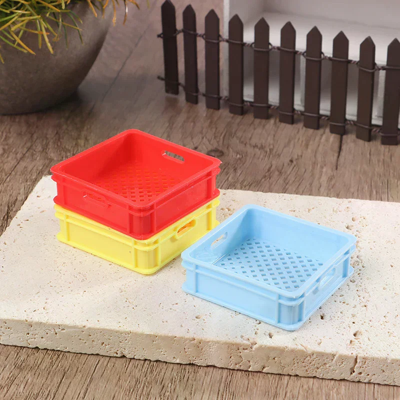 Cesta en miniatura para casa de muñecas 1:12, cesta de almacenamiento de alimentos, bebida/cerveza/cesta de café, modelo de decoración de cocina, accesorios para casa de muñecas de juguete