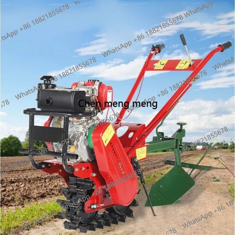 Chain track multifunctional micro tiller flip plow Micro tiller flip plow corn tiller fertilization agricultural artifact 3