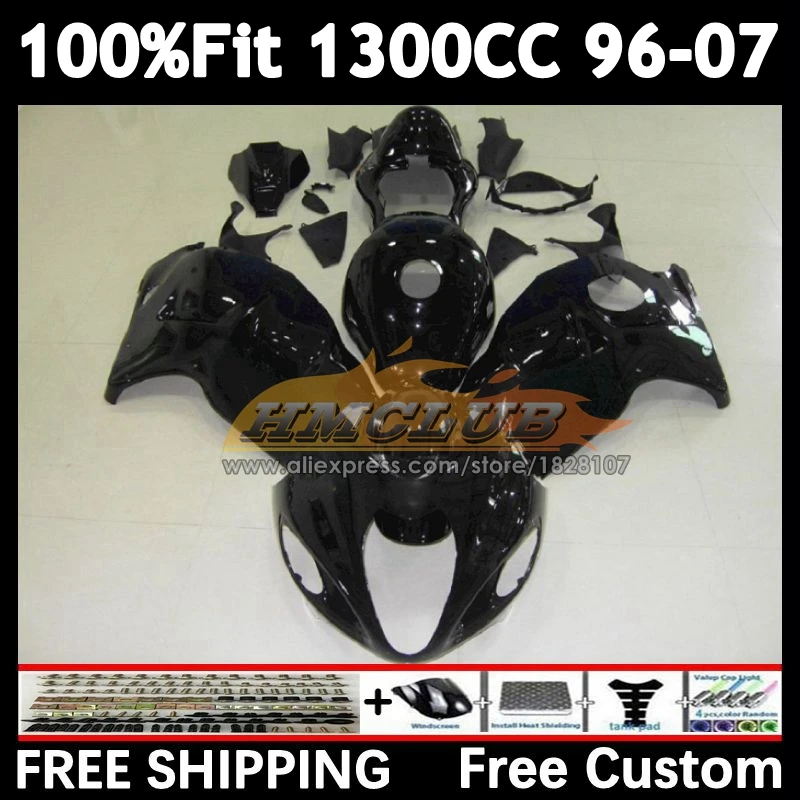 Body For SUZUKI Hayabusa GSXR 1300 GSXR1300 96 97 98 99 01 36No.18 black stock GSXR-1300 2002 2003 2004 2005 2006 2007 Fairing