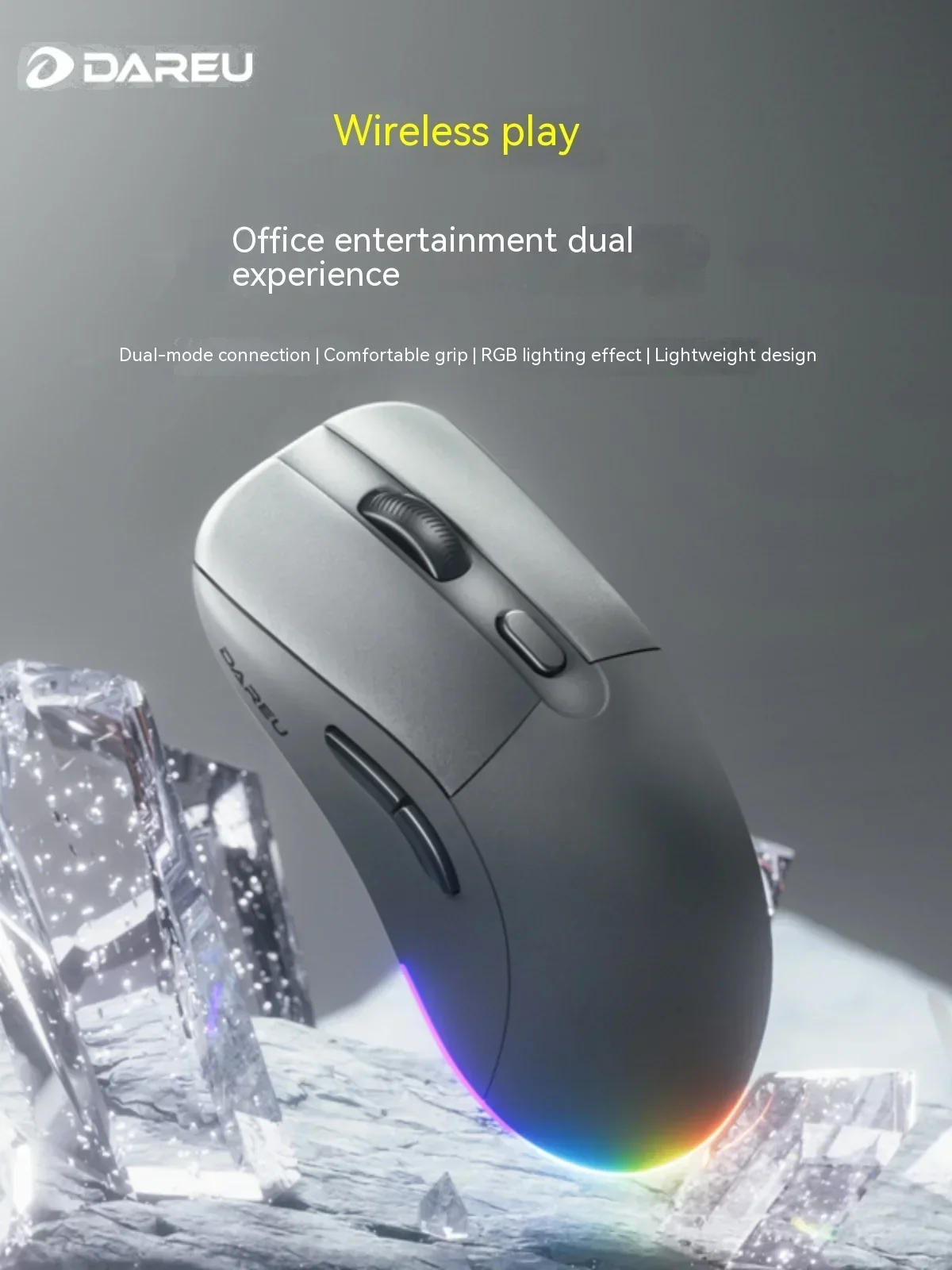 Imagem -06 - Dareu-mouse Gamer sem Fio Em903 Modo Duplo Retroiluminação Rgb Leve Ergonômico Acessórios para pc Gamer Presente para Homem