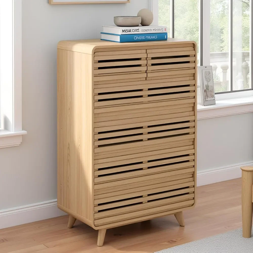

Drawer box with 6 drawers, featuring a grille and curved design