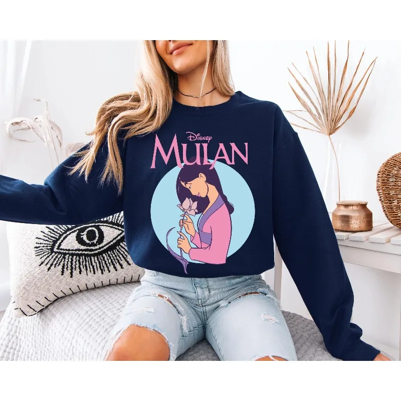 جديد لخريف وشتاء 2025 للسيدات من ديزني لاند مولان رياضي رومانسي مزدوج الجوانب بقلنسوة للرجال والنساء ملابس خروج عصرية غير رسمية