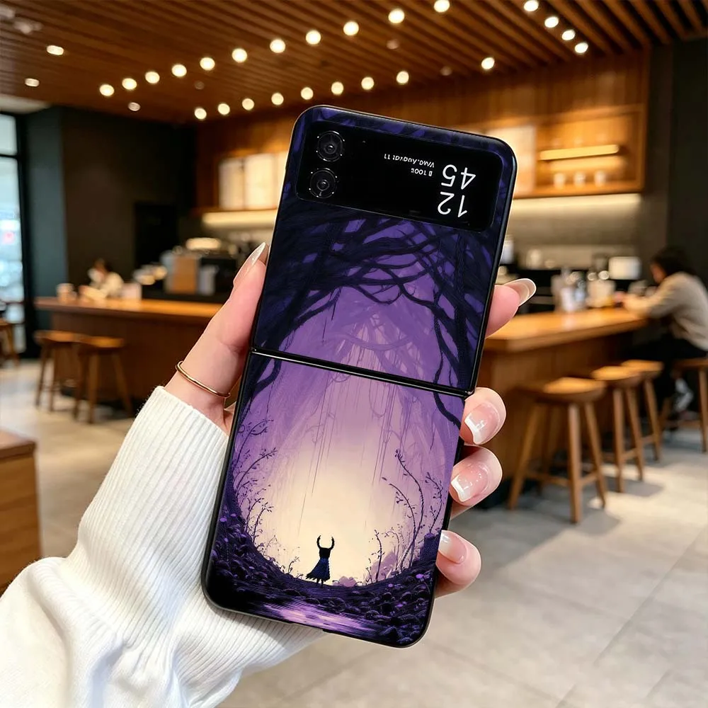 Luxury Art The-Hollow Knight Phone Case For Samsung Galaxy Z Flip 3 4 5 6 7 5G Matte Non-slip PC Shockproof Black Hard Cover