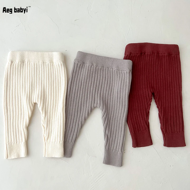 

Baby Trousers Autumn Knitted Pants Infant Baby Boy Girl Cotton Knitwear Stretch Leggings PP Trousers Children's Clothing