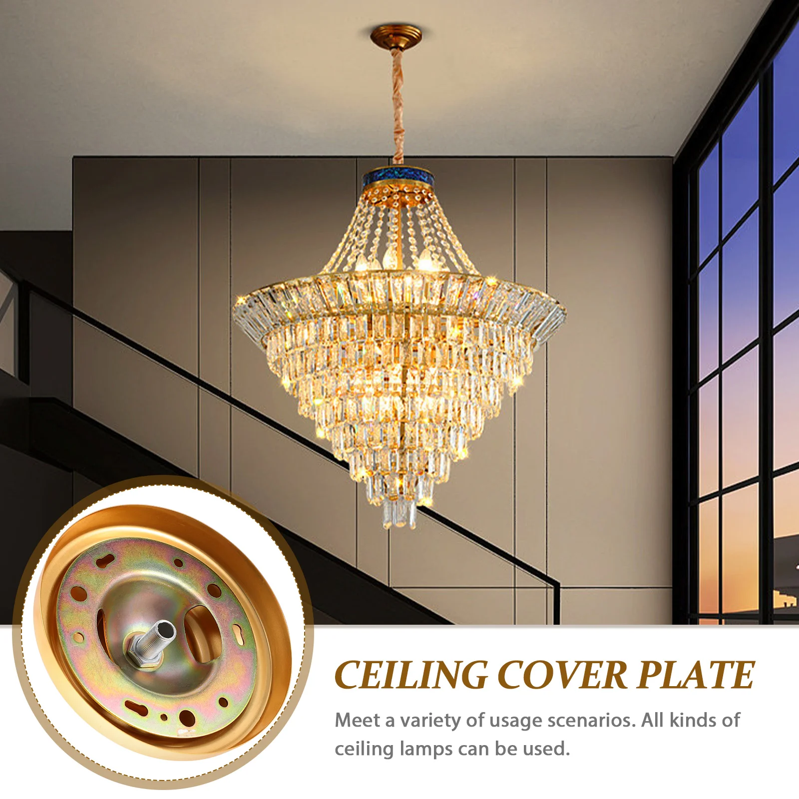 Heavy Duty Metal Ceiling Cover Plate Chandelier Strong Mounting Bracket Shiny Finish Bow Design Retro Decor Hardware Universal
