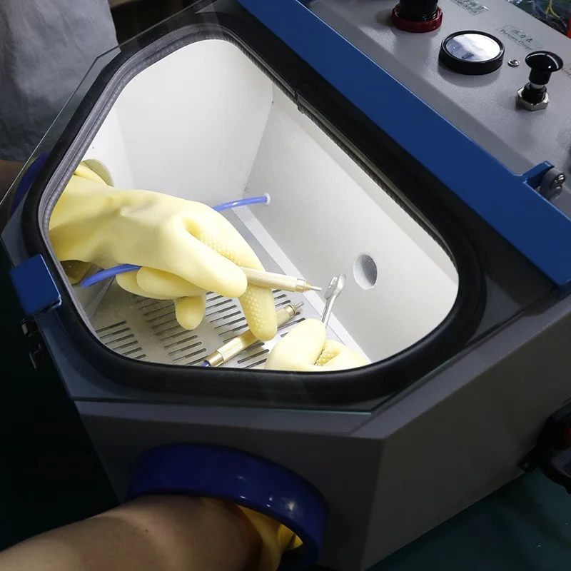 Double Pen Sandblasting Box Porcelain Inner Crown Orthodontic Bracket Sandblasting Machine Useful
