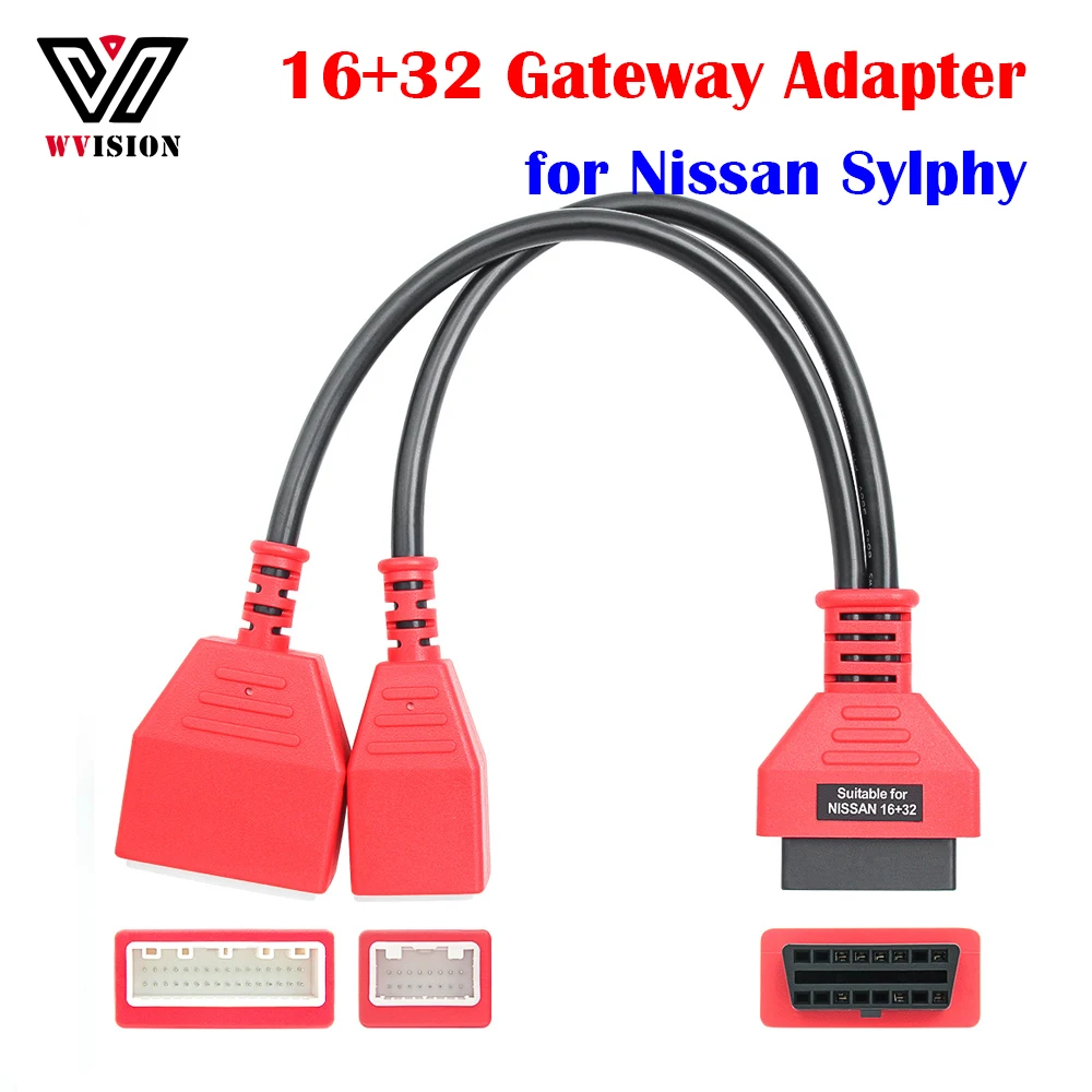 

16+32 Gateway Adapter for Nissan Sylphy 16pin Cable Adding Key No Need Password Work with Autel IM508 IM608 Lonsdor K518SE