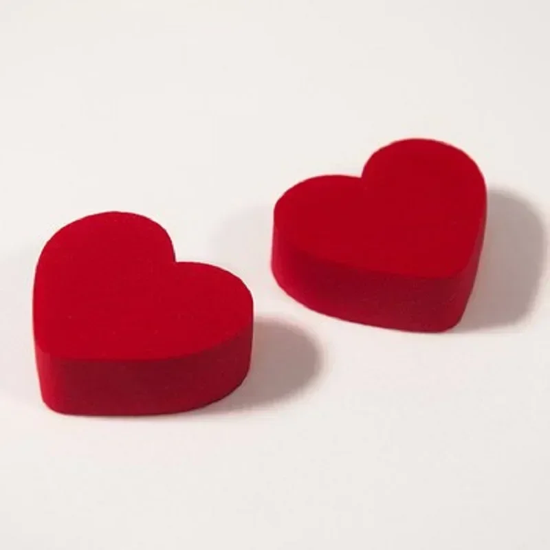 1pc rosa vermelho em forma de coração macio compõem esponjas rosto fundação corretivo creme em pó mistura manchas puff ferramentas de beleza cosmética