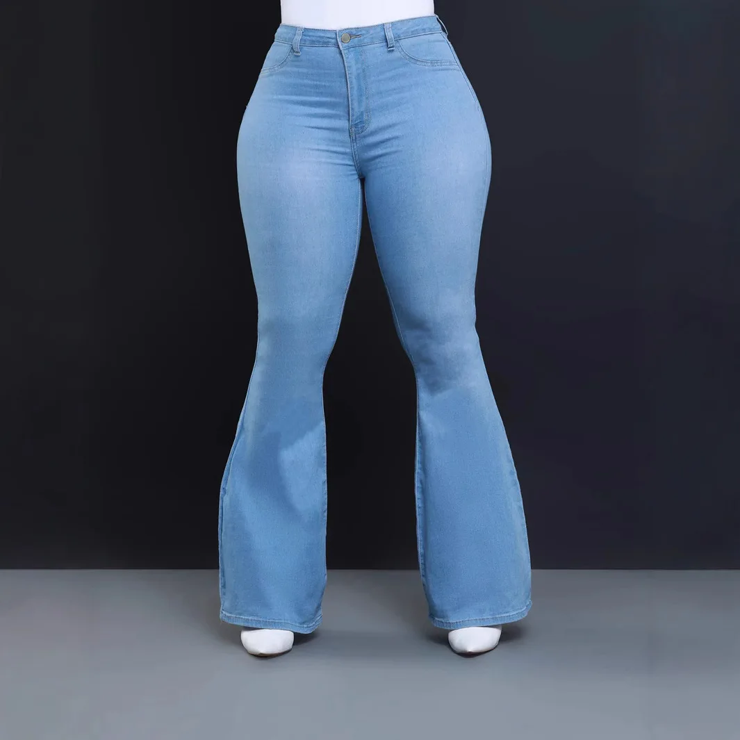 

Women's Temperament Slim High-waisted Jeans, Spring and Autumn New Fashion Simple Comfortable Stretch Micro-flared Jeans Women