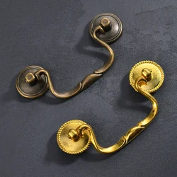 European simple antique cabinet door cabinet wardrobe door long pastoral drawer bronze handle