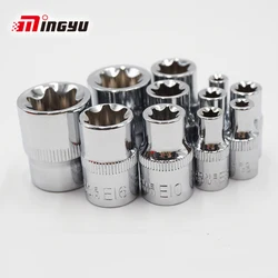 3/8 1/2 Inch Torx Socket Set E4 E5 E6 E7 E8 E10 E11 E12 E14 E16 E18 E20 E 22 E24 E Type Star Female Wrench Head Nut Driver Tools