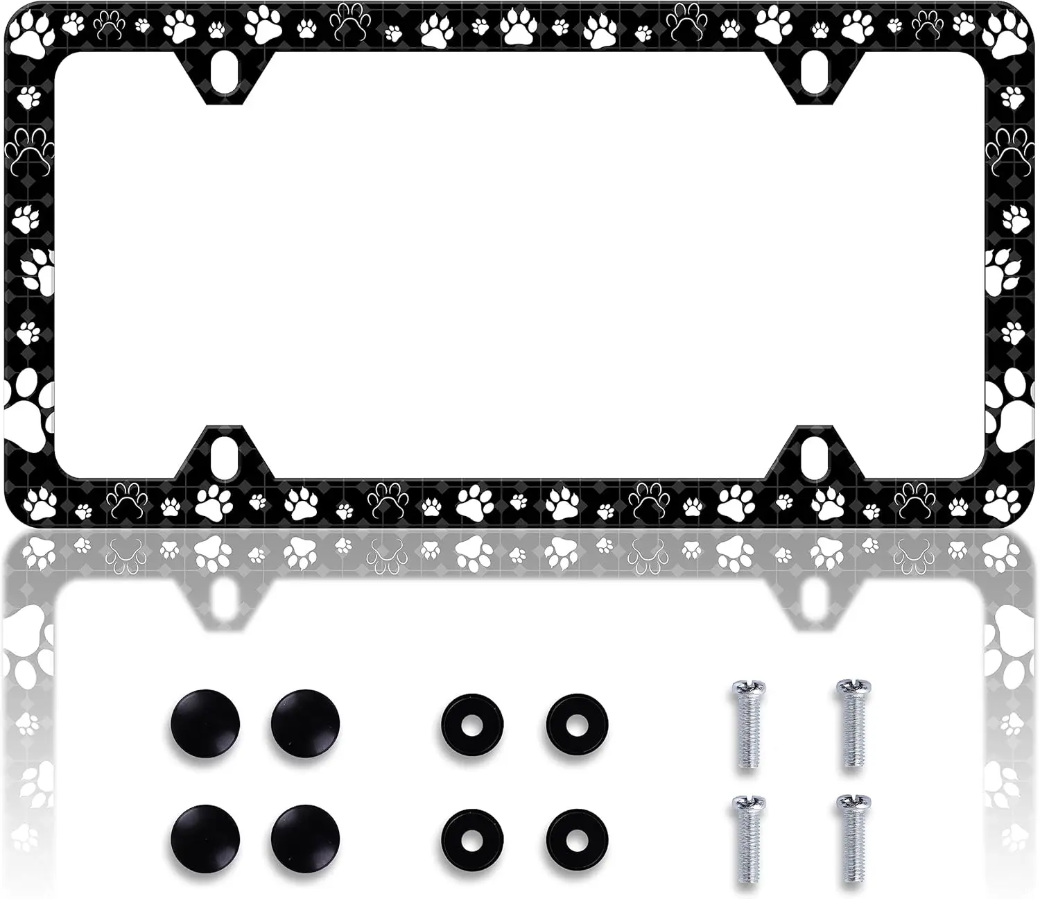 

Funny Pet License Plate Frame for Dogs and Cats, Stainless Steel, Compatible with USA/Canada Standard Plates 6x12 with Screws