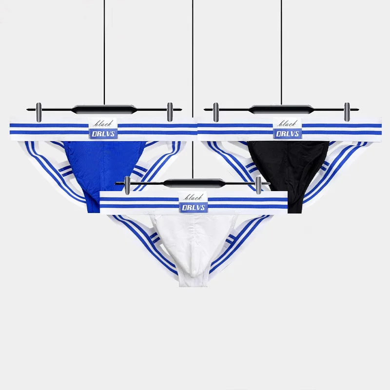 

Men Modal Briefs Jockstrap Underwear Low Rise Sexy Tanga Briefs Soft Breathable Pouch Bikini Thong Style Male Panties