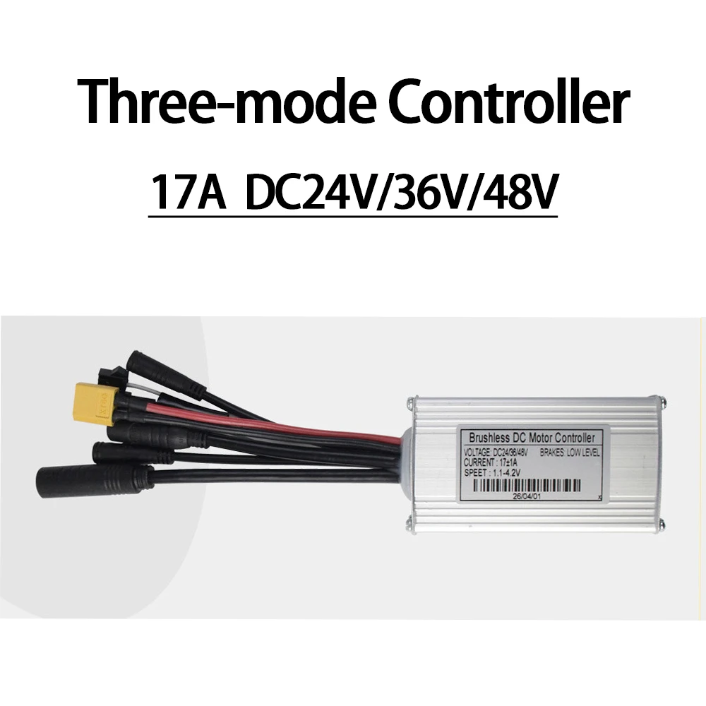 17A Wodoodporny kontroler do roweru elektrycznego 24V/36V/48V 17A 250/350W 6 Mosfetów Zestaw do roweru elektrycznego Falownik sinusoidalny Trzy tryby Części do roweru elektrycznego