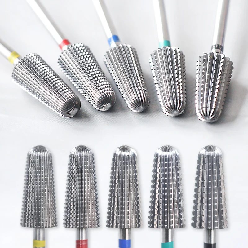 5 In 1 Hartmetall Nagel Bohrer Bits Dual Rotation Vulkan Tornado Fräser Nägel Polieren Gel Entferner Maniküre Werkzeuge 3/32" – Detail 5
