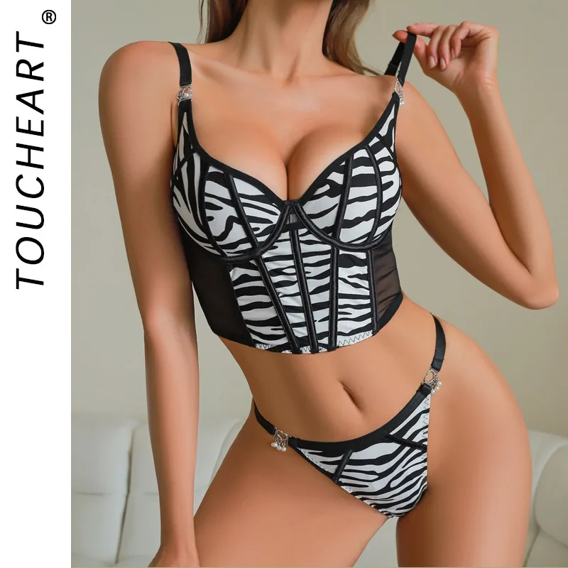 

Toucheart сексуальное женское белье костюм женский горячий девушка сексуальный жилет на подтяжках тонкое нижнее белье стринги комплект из двух предметов женский полосатый костюм нижнего белья