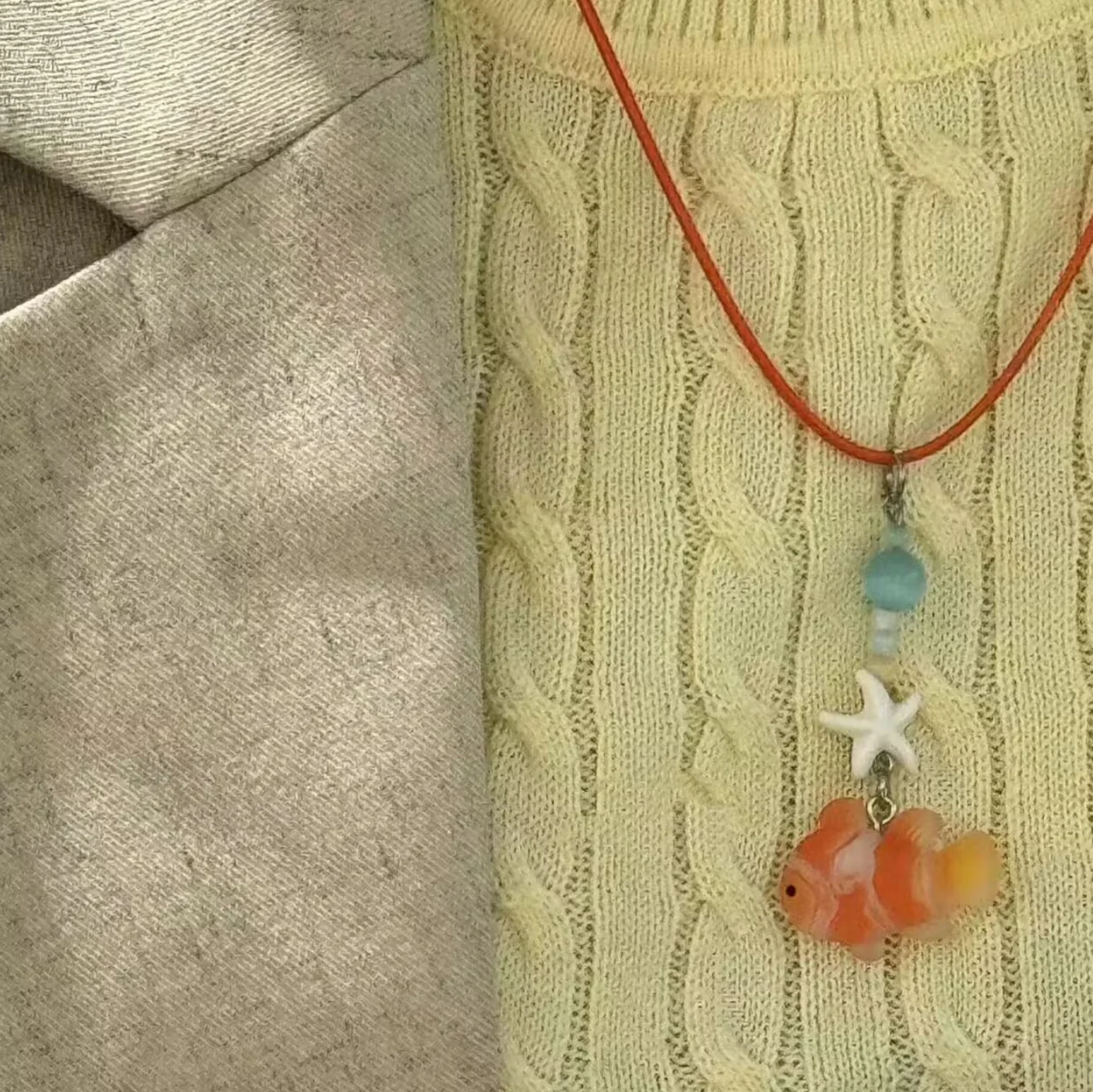 Nueva moda, collar con colgante de pez personalizado bonito para mujeres y niñas, piedra de ojo de gato, resina azul, collar de pez payaso pequeño, joyería