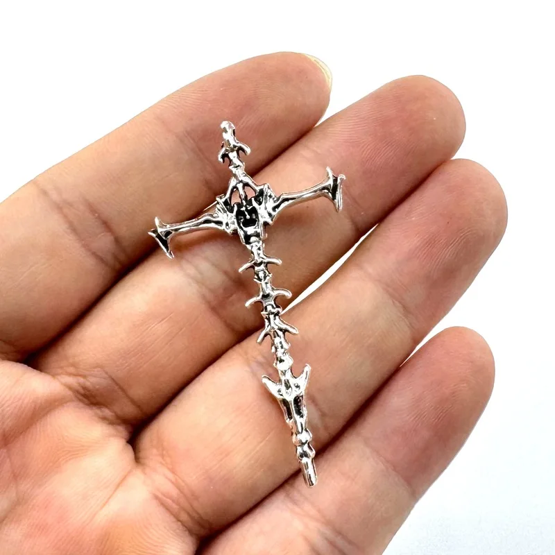 5 Pcs/Lot Skeleton Inspired Cross Charms Pendants Unisex Accessories Perfect Minimalist Punk Party Jewelry Ideal Gift Choice