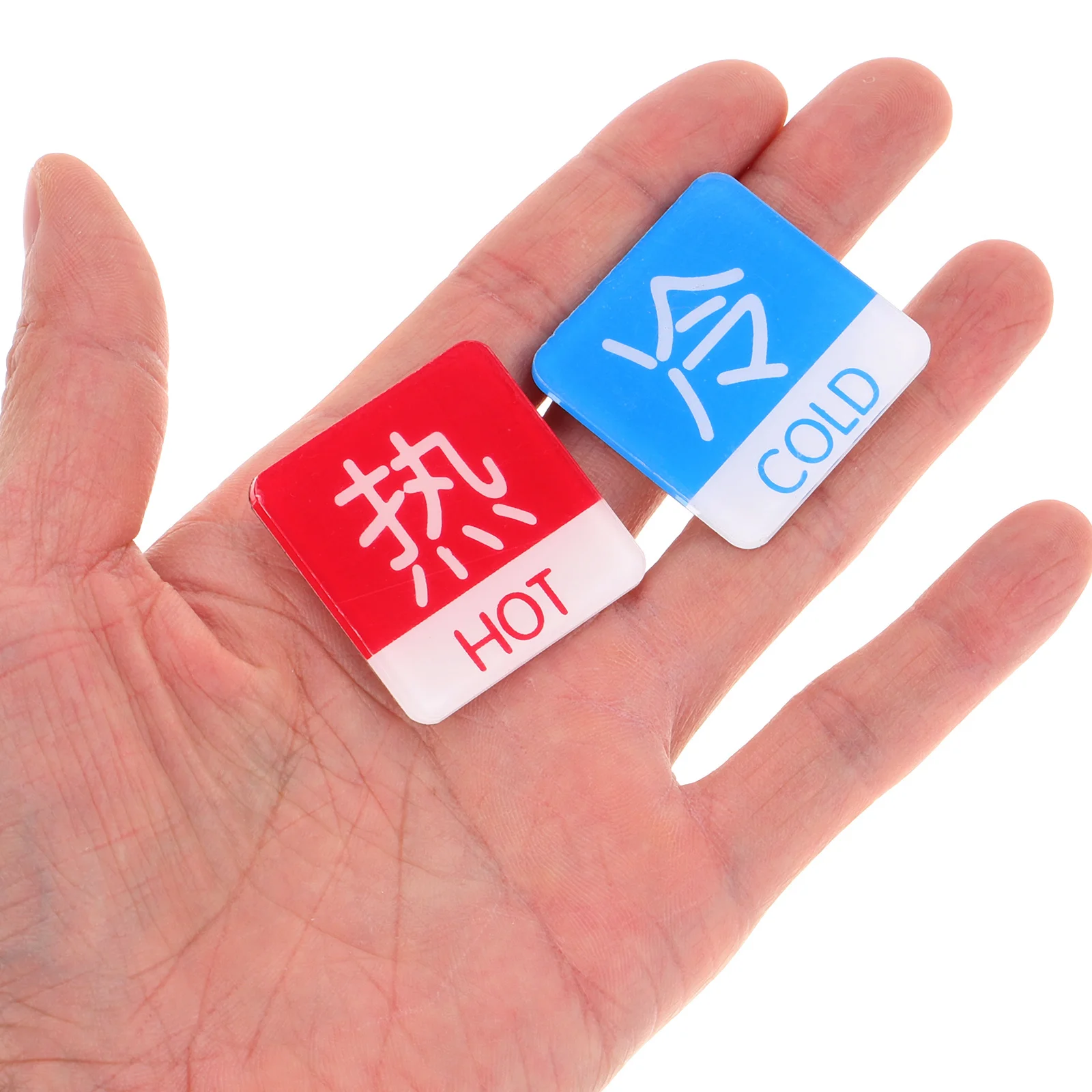 10 قطعة تسمية الماء الساخن البارد واضح الاكريليك دائم ملصق للحمام دش صنبور الحد الأدنى تصميم لاصق دعم سهل #5