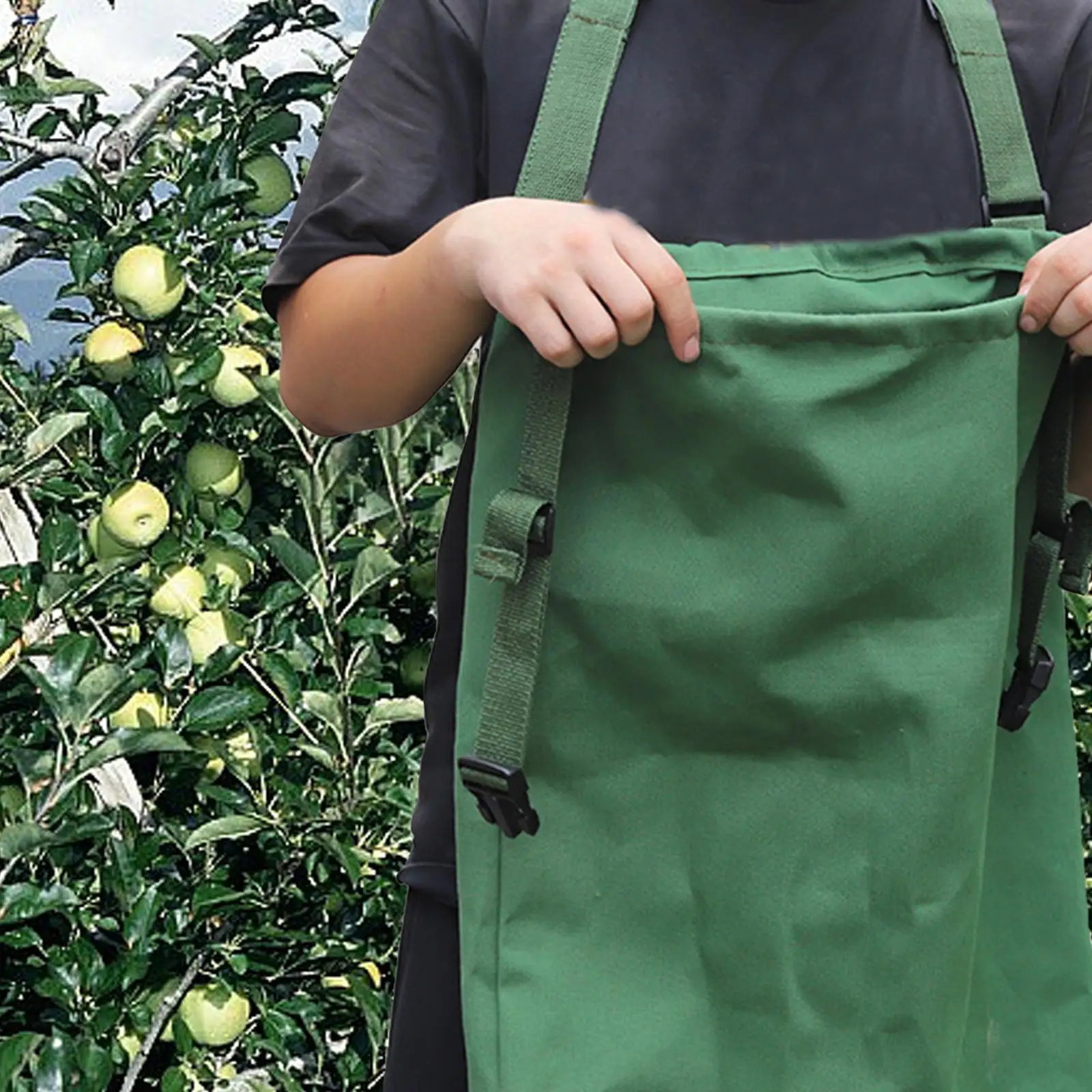 Garden Picking Bag Large Canvas Harvest Pouch with Waterproof Cross Strap for Outdoor Farm Foraging Apron Fruit Collector Tool