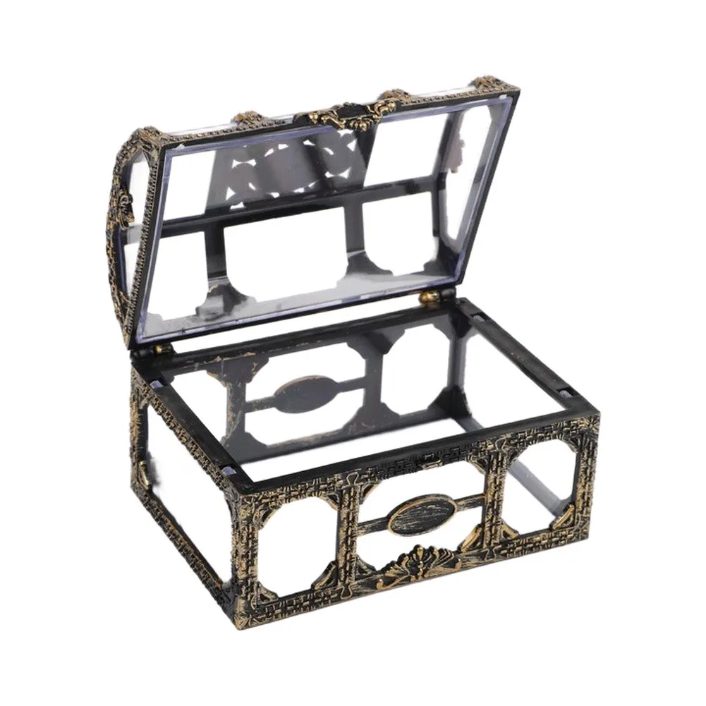 Brand New High Quality Treasure Box Treasure Trinket Keepsake Vintage 10.5x8x6.5cm Plastic Transparent Storage
