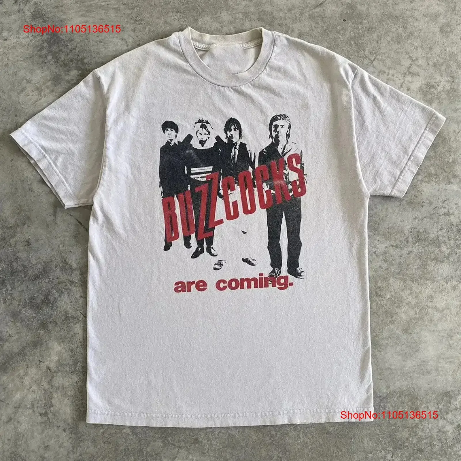 

Винтажная хлопковая белая футболка Buzzcocks 2000-х годов всех размеров, винтажный потертый топ унисекс для повседневной носки, модная дышащая футболка