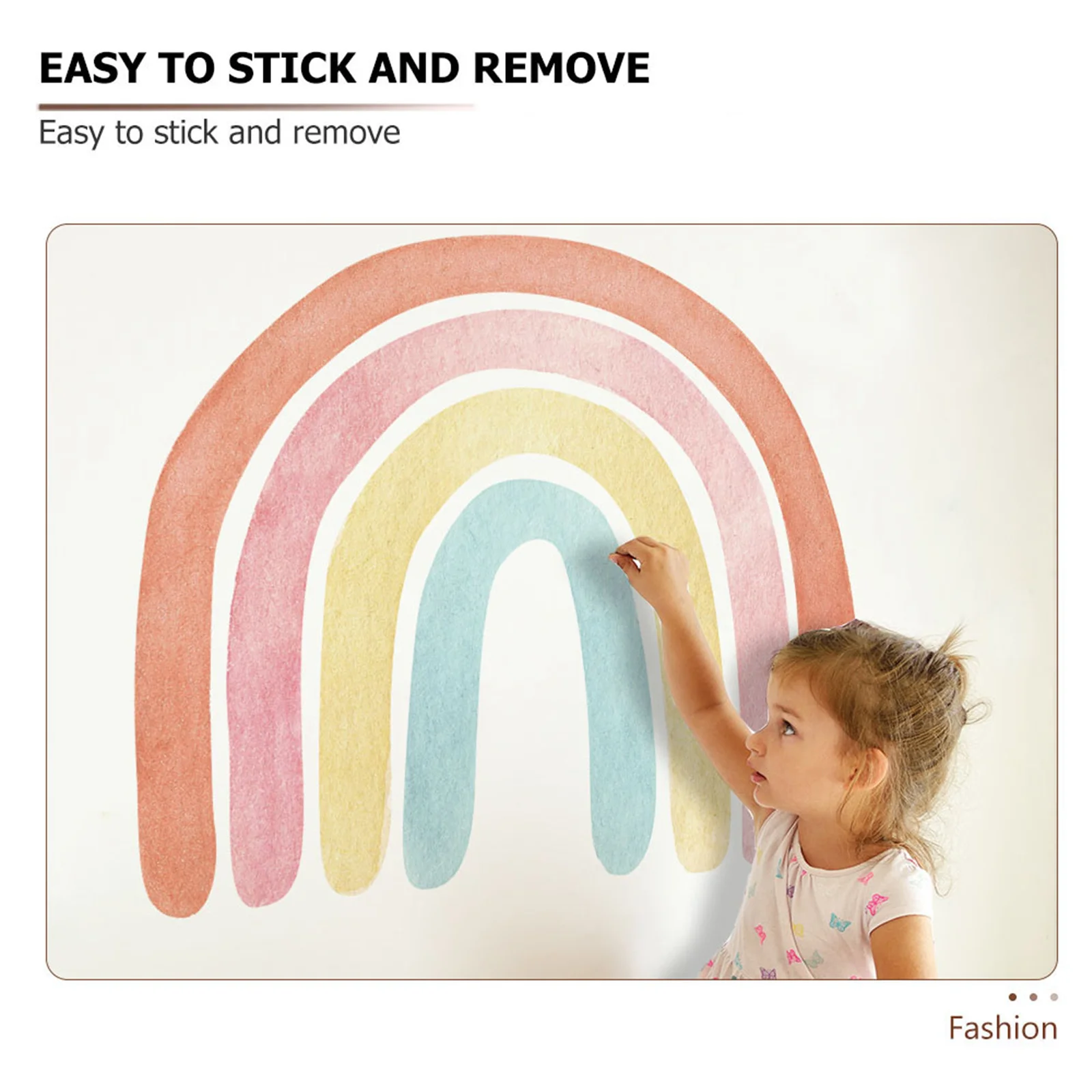 

1Set DIY Rainbow Wall Decal Safe Environmentally Friendly No Sticky Residue Decor Wall Sticker Backdrop Ornament