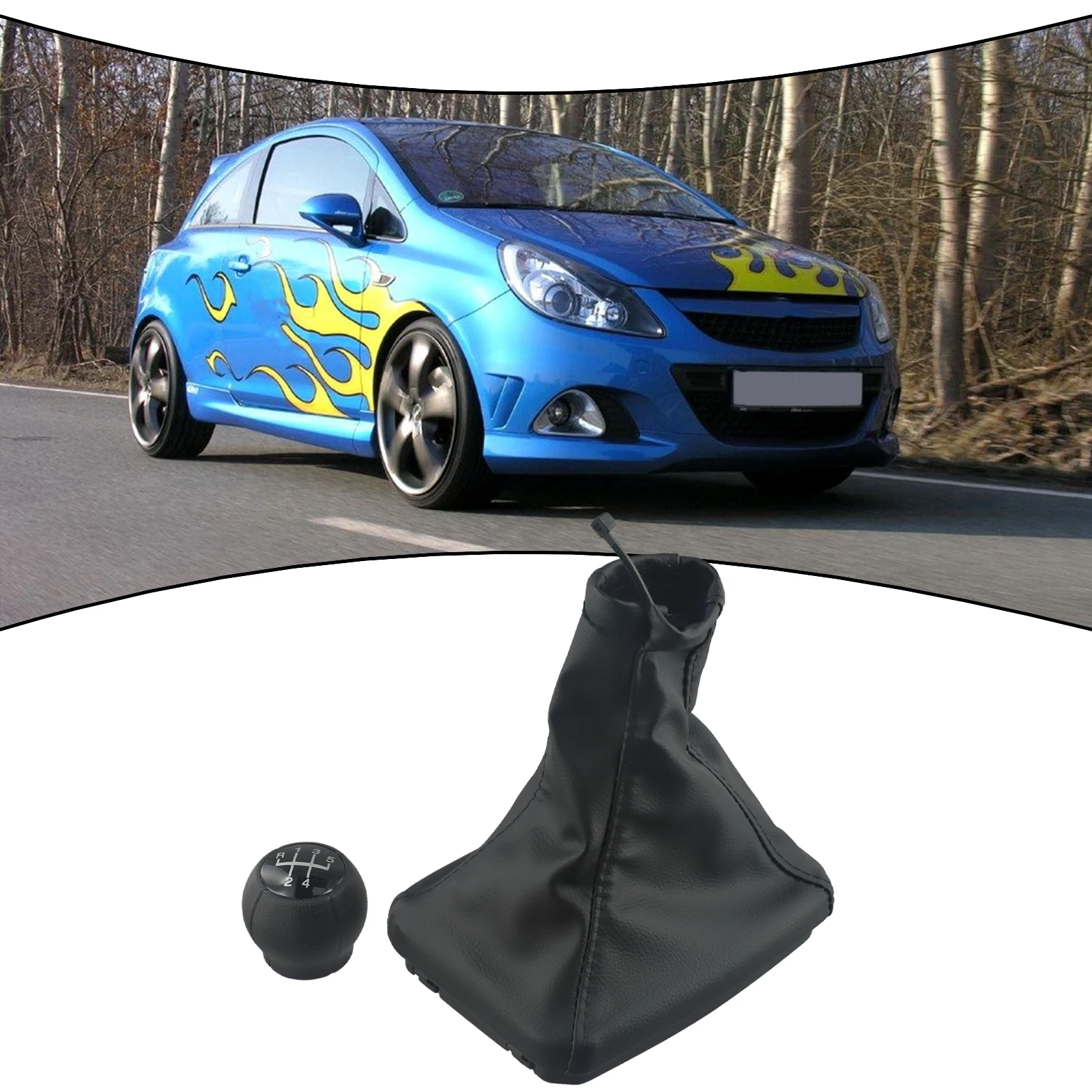 Manual Transmission Knob 5-speed Gear Knob OEM Number Not Included Plastic And Leather Black Color Direct Replacement