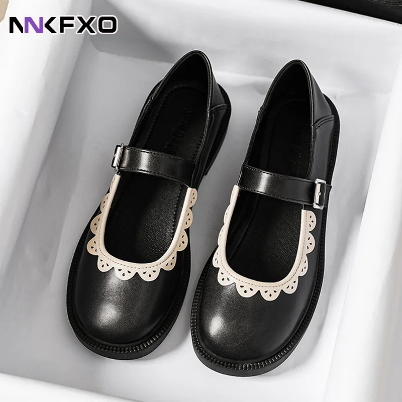 

French Versatile Shallow Small Leather Shoes for Women's 2023 Spring and Autumn Season Low Heel Mary Jane Shoes